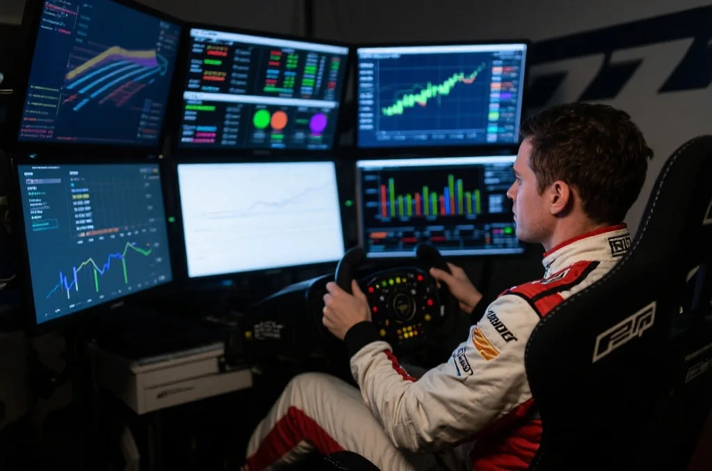 赛车手通过数据分析优化模拟策略